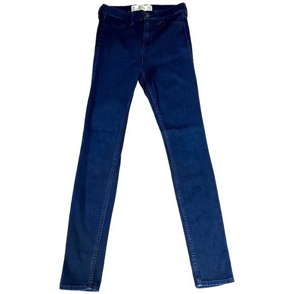 Hollister Womens High Rise Jean Legging Size 1R Dark Wash Stretch Denim - Picture 1 of 6